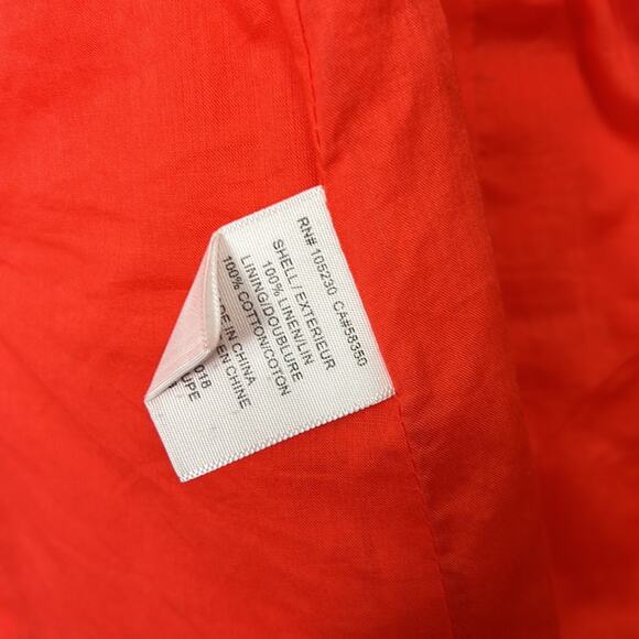 Joie Red orange open front linen blazer Women’s size 8 - Picture 4 of 6